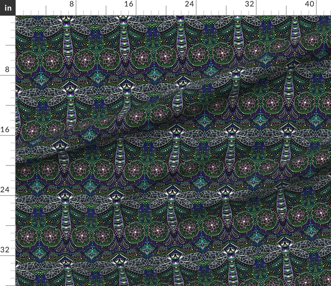 Spoonflower Fabric - Dragonfly Chalkboard Insects Bugs Dragonflies Printed on Petal Signature Cotton Fabric by The Yard - Sewing Quilting Apparel Crafts Decor