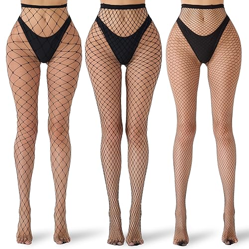 Tiger Wang Fishnet Stockings for Women | Carnival, Cosplay, & Sexy Stockings for Women - One Size - Black