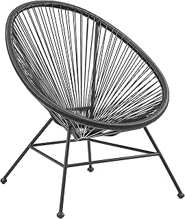 Linon Black Charleston Woven Hammock Style Outdoor Chair