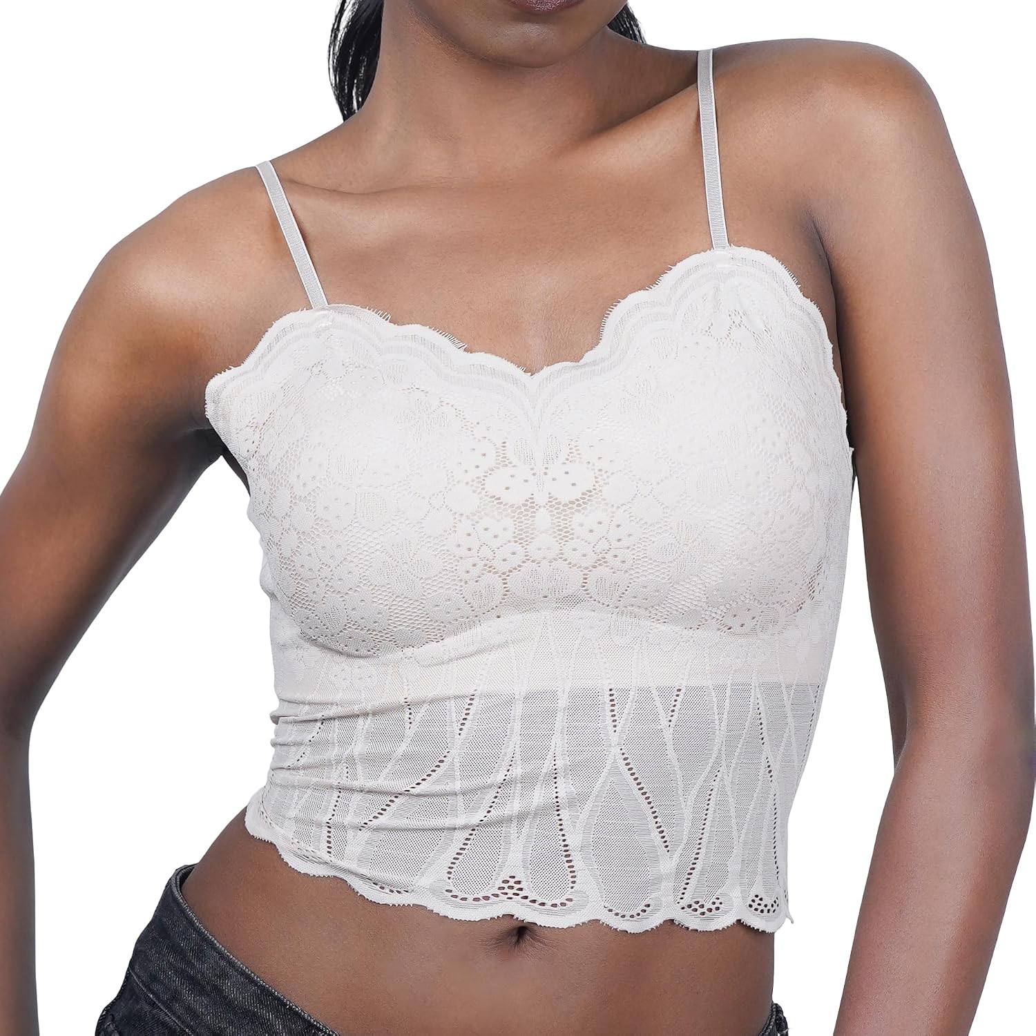 SLEIN Seamless Scoop Top for Women | Soft Stretch Camisole Crop Top | Lace Trim Sleeveless Bralette Tank | Lightweight Bre... - Review, Price and Buying Guide