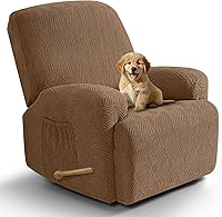 Vista 35 de Vansofy - Fundas elásticas para sofá reclinable, 8 piezas, funda suave de jacquard para sofá reclinable, protector de muebles con parte inferior