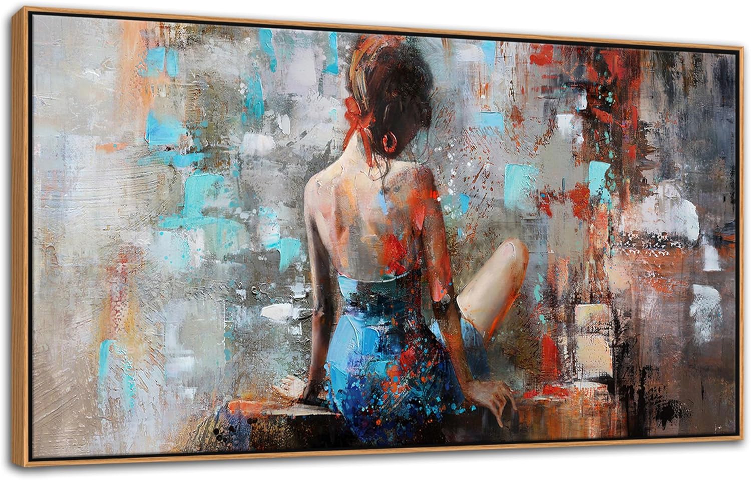 Canvas Wall Art Sexy Painting Abstract Woman Pictures Modern Lady Posters Prints Artwork Home Decorations for Living Room Bedroom Bathroom Framed Ready to Hang Size 20x40 Inches 20x40inch Sexy Wall Art