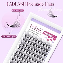 FADLASH Premade Lash Fans D Curl Premade Fans Eyelash Extensions 20D 0.07 Volume Lash Fans Premade Handmade Premade Lash Extensions Fans (20D-07D, Camellia)