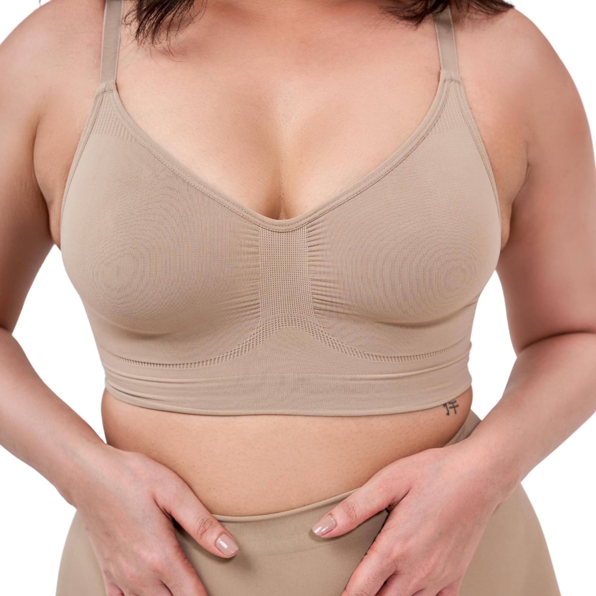 invogue shop Invogue Non Padded Bra for Woman | Wireless Shaping Bra | Wire Free, Seamless, Full Coverage | Adjustable Straps, Silicone Anti-Slip Band | Shapewear Fabric for Gentle Lift & Support-picture-45