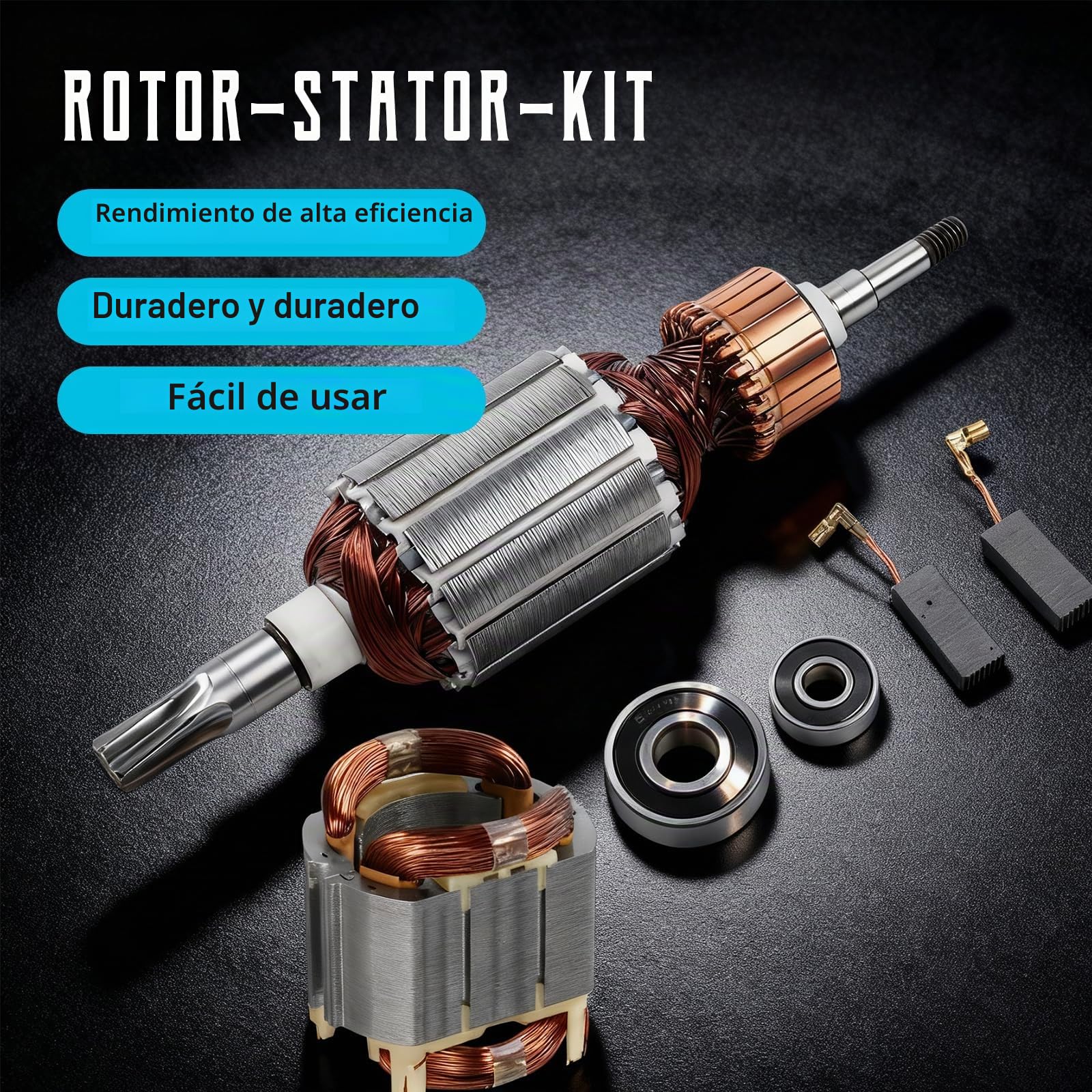 Juego de Estator y para Rotor,Cepillo de Carbón Kit | Compatible con Makita,para HR4001C HR4010C 513633-7 625758-6