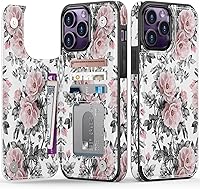 Vista 425 de LETO para iPhone 15 Pro Funda tipo cartera - Tapa tipo folio con patada - Diseños de moda - Tarjetero - Funda protectora para mujeres y niñas - 6.1