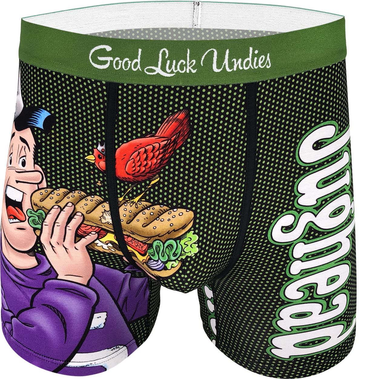 Good Luck SockGood Luck Undies Men's Archie, Jughead Eating Sub Boxer Brief Underwear