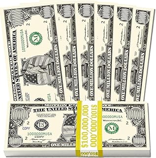 BOOSTEDBLUE 100 Million Dollars Bill | 100 Novelty one Million Dollar Feel, Favorit Choice for Schools| Industry Approved