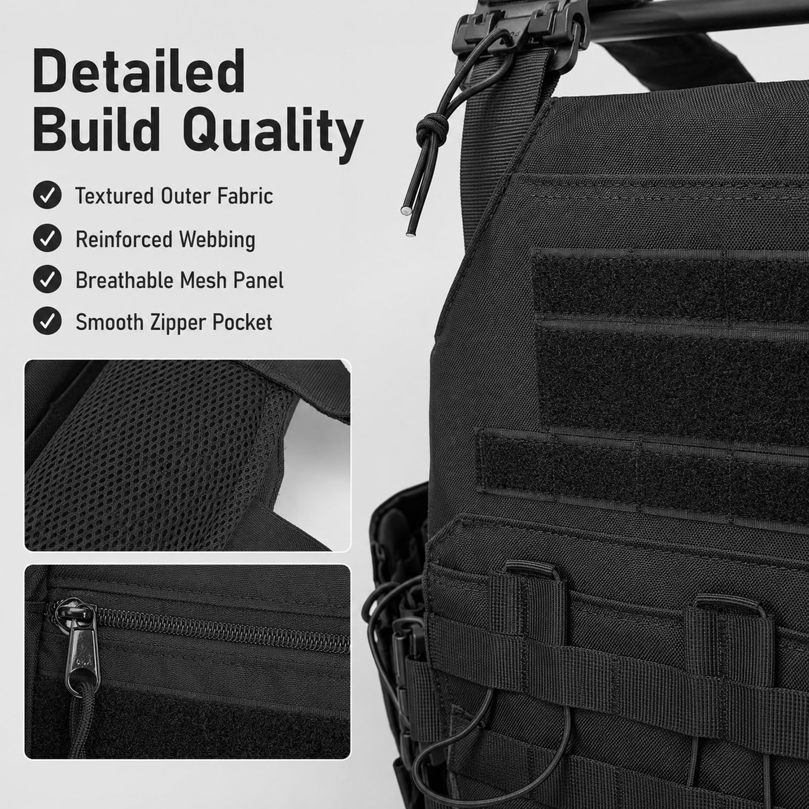 Genérico Arnes de Carga Modular Kit, Chaleco de Pecho Airsoft Ajustable | Incluye Base Bolsa Triple Bolsa Cuadrada Pequena Bolsa Smartphone Bolsa Radio y Bolsa Trasera de Carga Utilidades