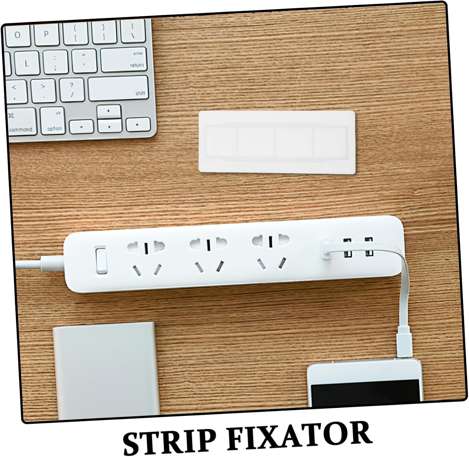 Zerodeko 6Sets Self Adhesive Power Strip Holder Electric Socket Bracket Support for Wall Mounting Effortless Setup Space Saving Design for Home Office Kitchen and Desk Use