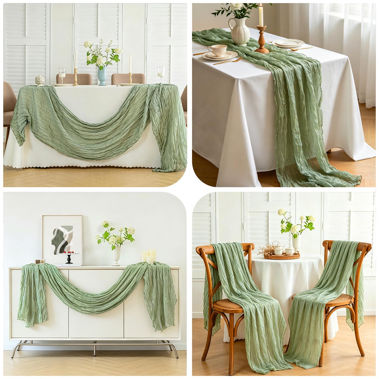 Camino de mesa transparente de tul marrón oscuro, tela de encaje de temporada, cortinas para manualidades, bodas, cumpleaños, fiestas, picnics, decoración de Navidad, 10 paquetes (90 x 400 cm)
