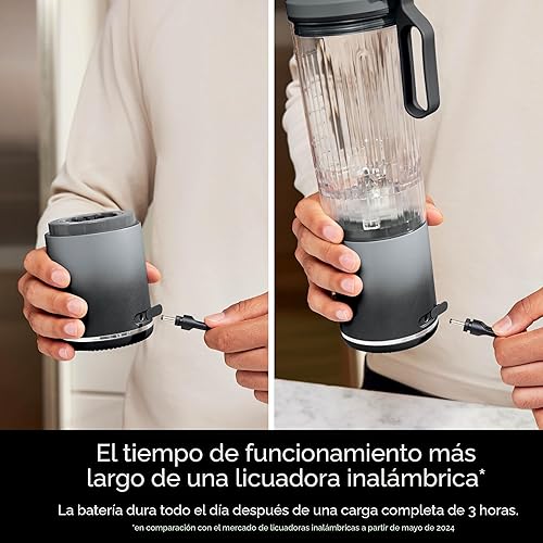 Miniatura 2 de Ninja Blast Max, licuadora portátil y personal + Twist & Go, batido, mezcla, trituración de hielo, 3 programas, inalámbrica, recipiente extraíble de