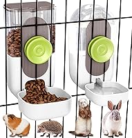 Vista 11 de Kenond Dispensador Automático Colgante de Comida y Agua para Mascotas de 35 oz, Conjunto de Comedero y Bebedero Automático por Gravedad