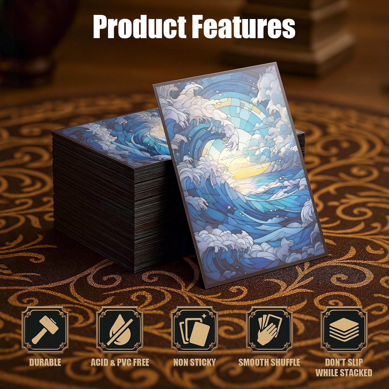 MTG Card Sleeves - Island - Ultra Clear Front & Matte Finish Back, 100 Count Standard Size Matte Art Sleeve for Magic The Gathering