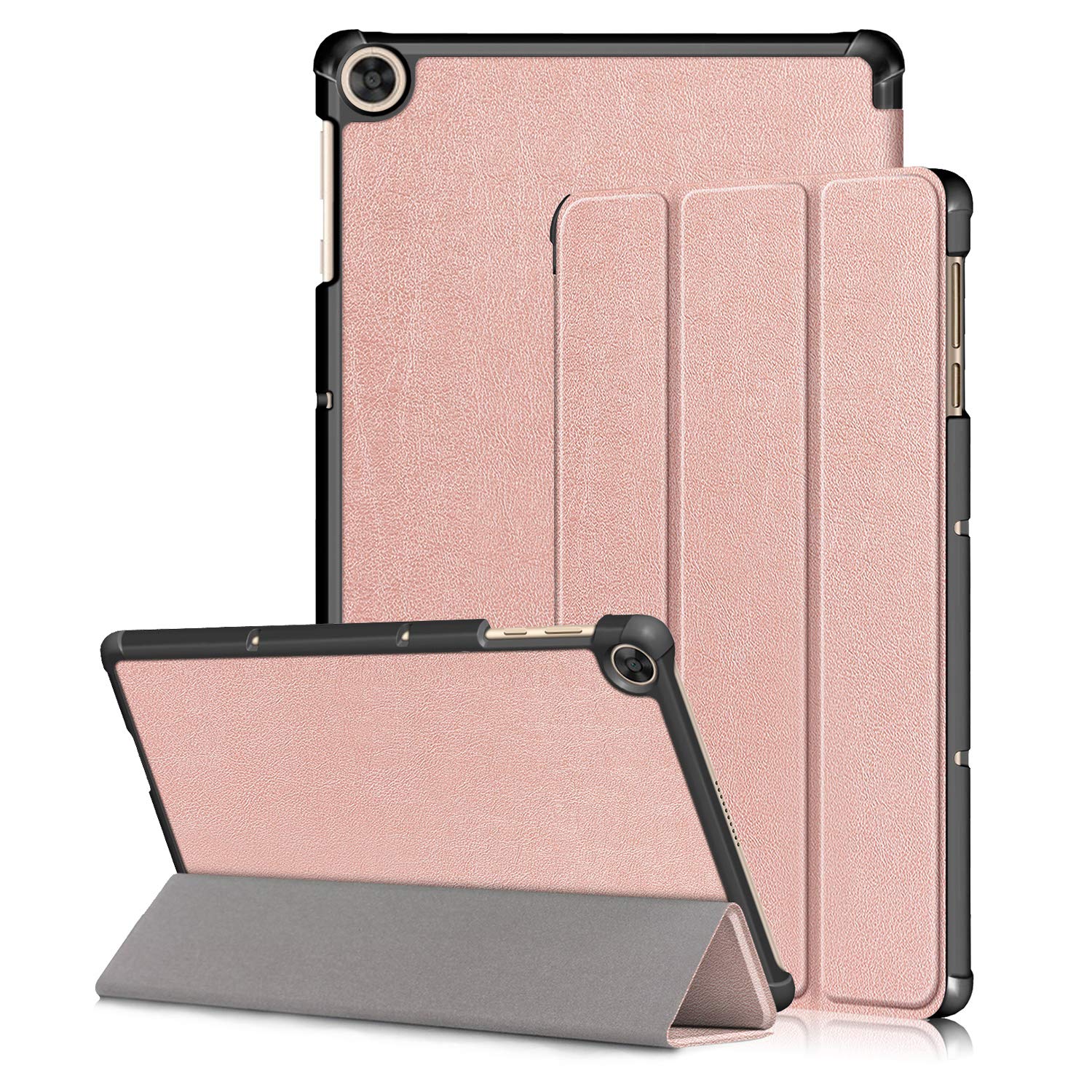 Housse en Cuir PU Kemocy pour Huawei MatePad T10/T10S - Or Rose