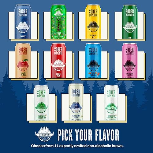 Miniatura 6 de SOBER CARPENTER - Cerveza sin alcohol de trigo blanco estilo belga, cerveza artesanal para todas las ocasiones, licores sin alcohol y alternativa al