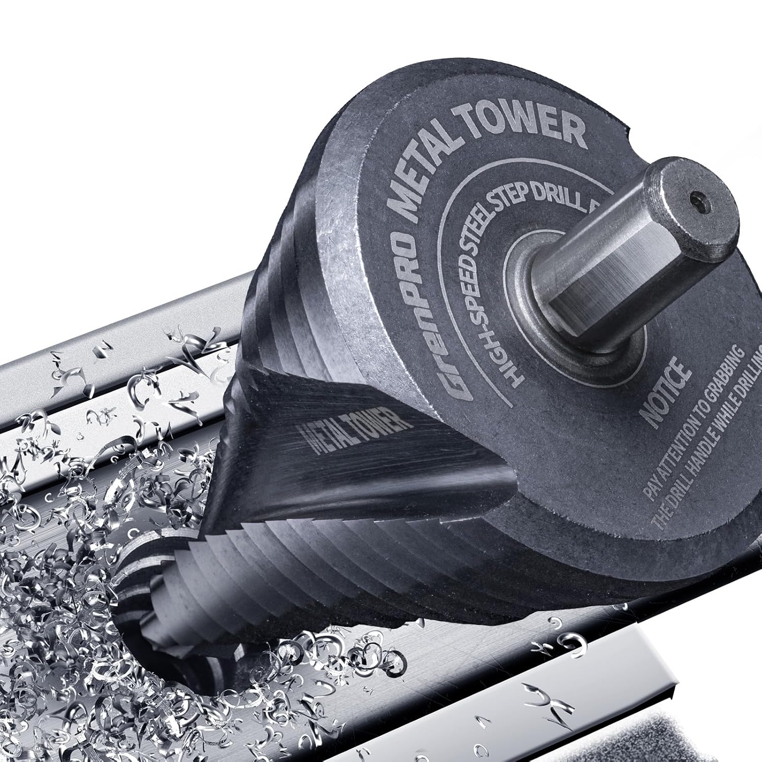 Step Drill Bit for Metal Set, 1/4" - 2-1/2"Large Step Bit, M35 HSS Impact Tough Step Bits for Metal, 1/2" Shank Unibit Step Drill Bits, Stainless Steel, Aluminum, Wood can be Cut with these Drill Bits