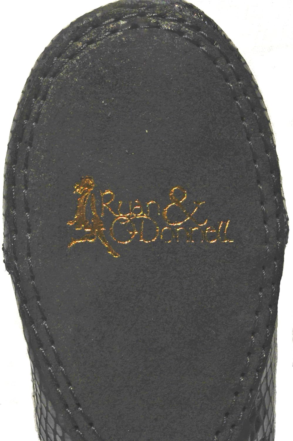 Irish Dance Pumps - ghillie's - Soft - Light Shoes with Diamond Print Black Leather and Suede Soles