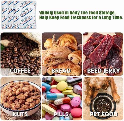 Miniatura 7 de 110 paquetes de 100 CC de absorbentes de oxígeno de grado alimenticio (10 paquetes en bolsa de vacío individual, 11 paquetes de 10), absorbentes de