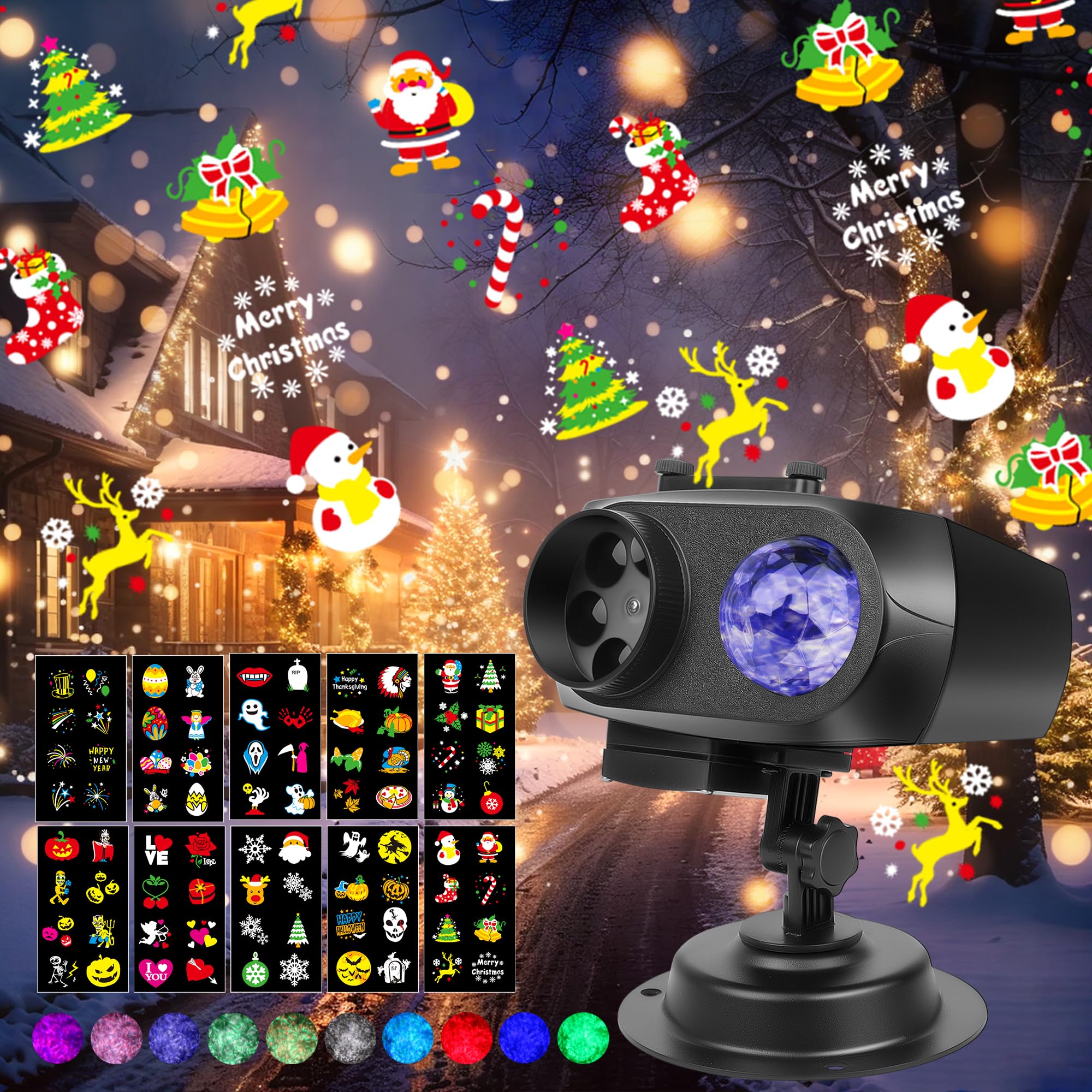 Projecteur Laser Extérieur 15W Avec 10 Diapositives Pour Noël Et Halloween - Télécommande Incluse - 6