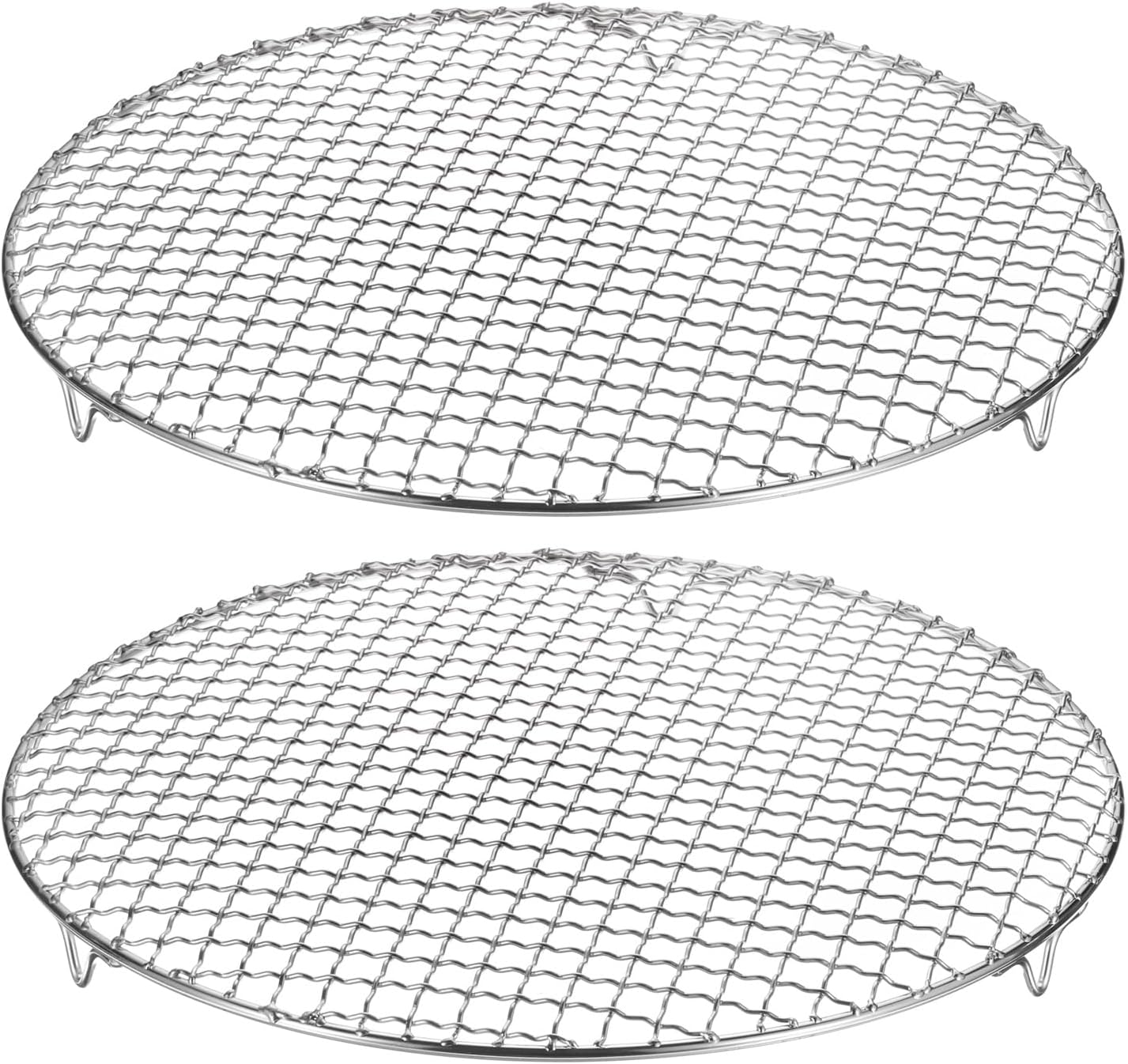 2-Pack Cooling Rack, 13" Round Stainless Steel Baking Rack with 20mm Legs for BBQ/Cooking/Roasting/Grilling/Steaming/Drying, Wire Cooling Rack for Baking [Silver]