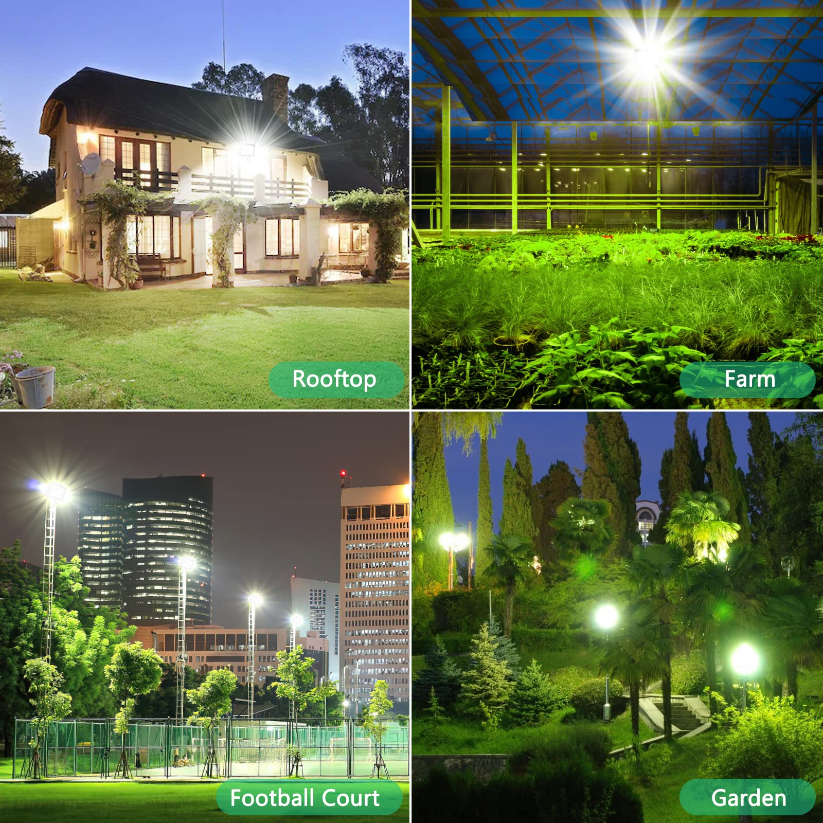 Foco LED con Sensor de Movimiento 100W, 10000LM 7000K Focos LED Exterior, IP67 Impermeable Luz LED con Sensor de Movimiento, 180 LEDs Luces Led Exterior para Jardin, Terraza, Garaje, Entrada