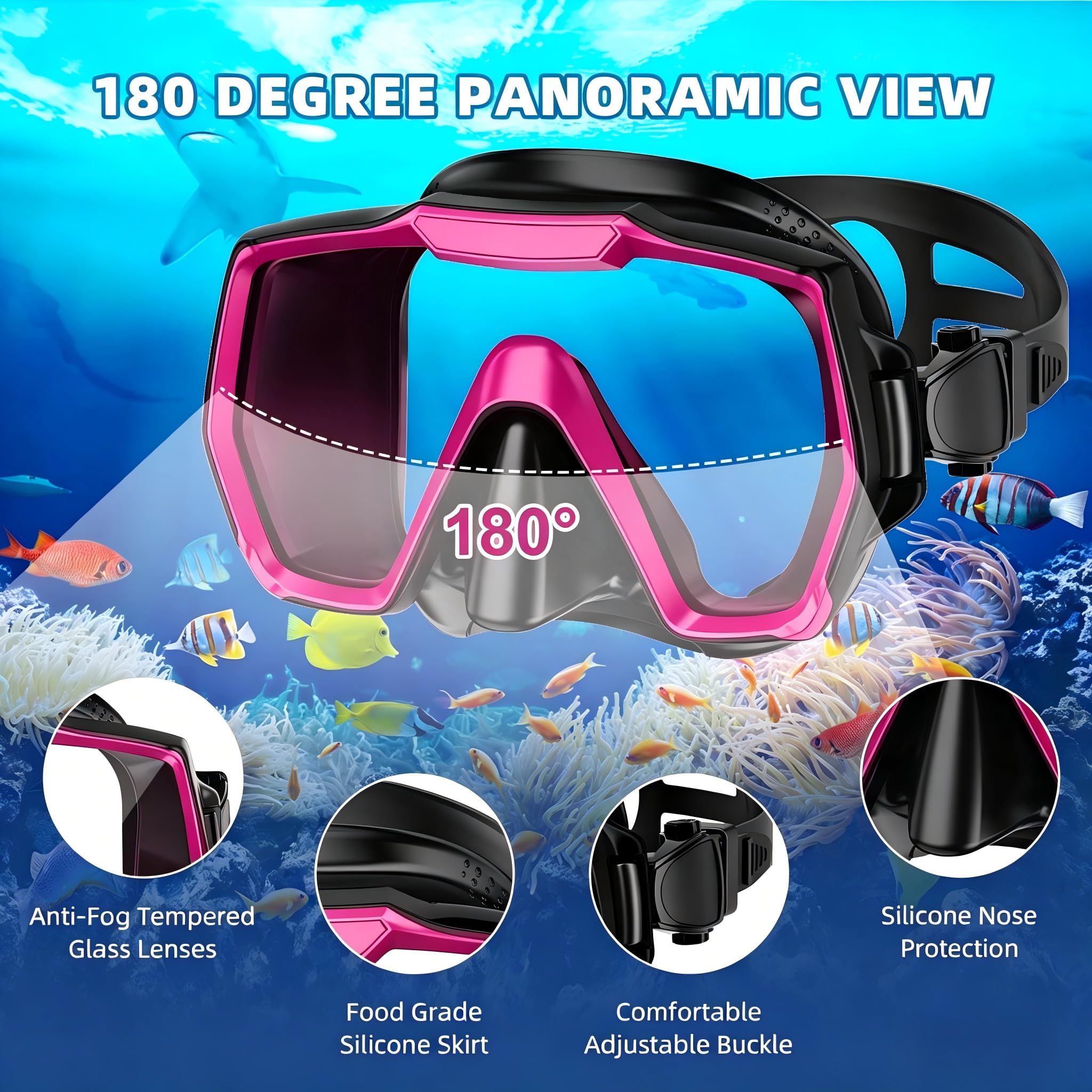 Zestaw płetw do snorkelingu dla dorosłych, sprzęt do nurkowania dla dorosłych z płetwami, zestawy do nurkowania z płetwami, sprzęt do nurkowania dla dorosłych z regulowanymi płetwami, maska do