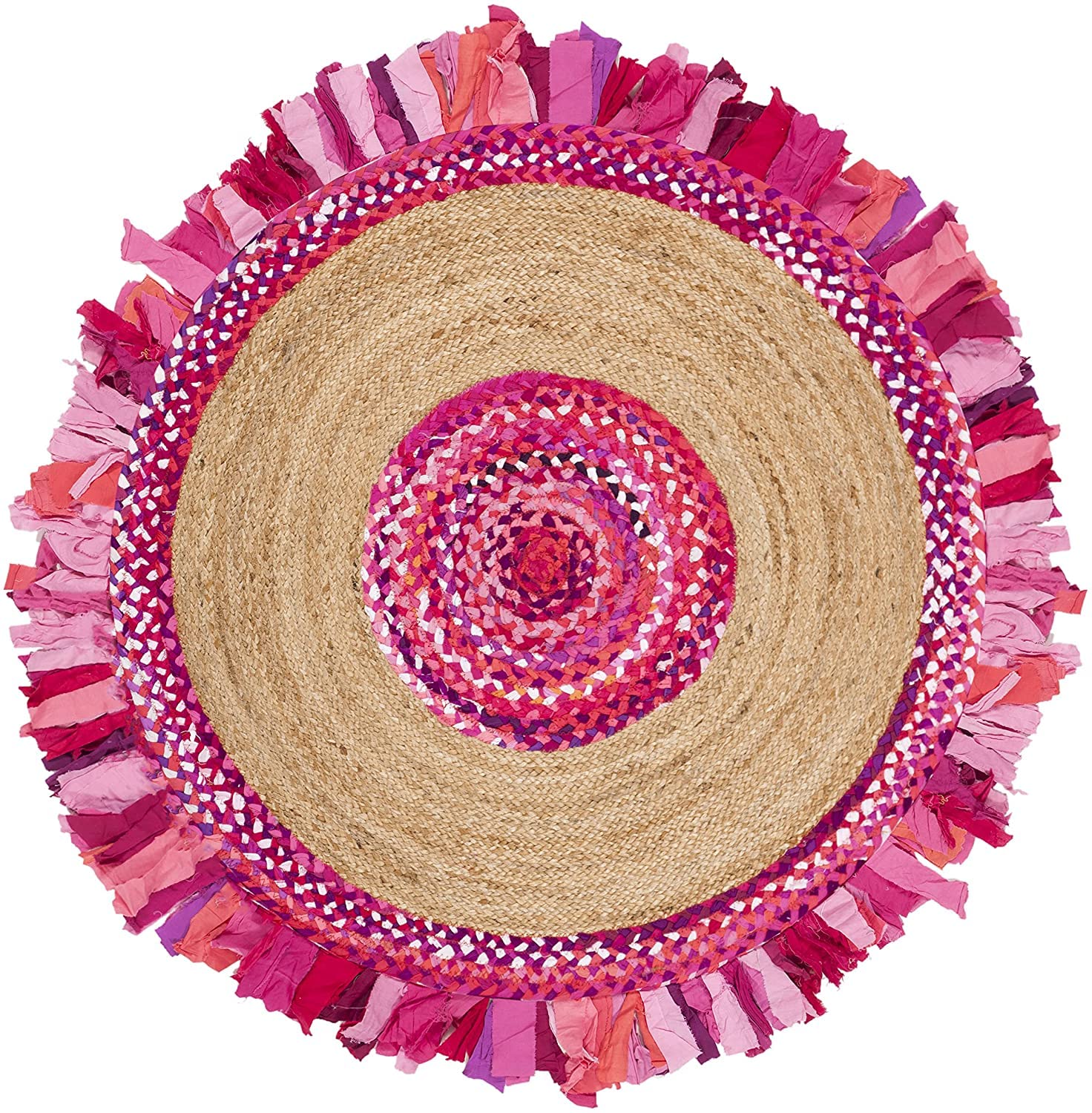 Tapis rond en jute de décoration maison cuisine salon couloir sur mesure