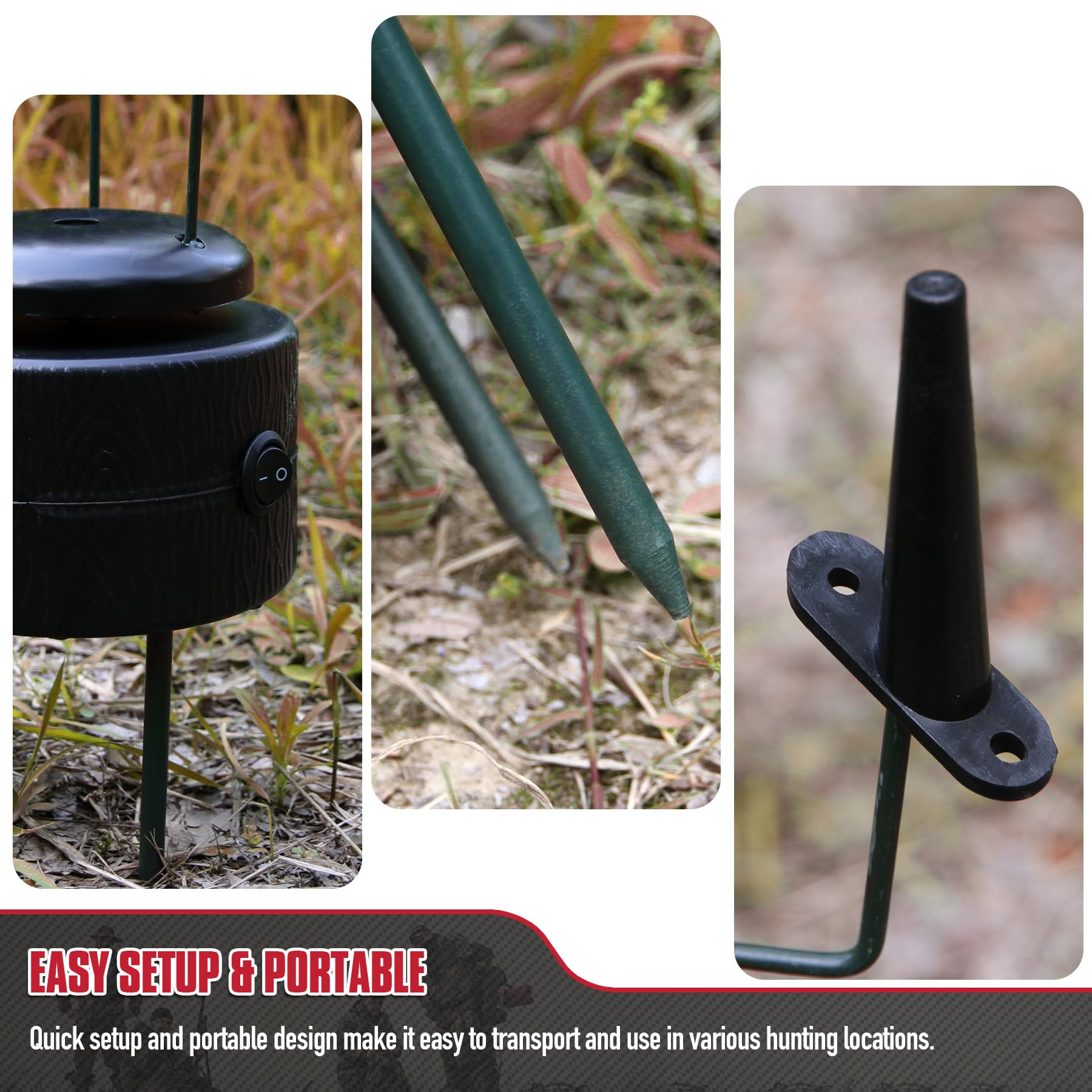 VicBre Palomas rotativas para cebo con capacidad para 3 cebos para palomas, palomas, patos y accesorios de caza al aire libre