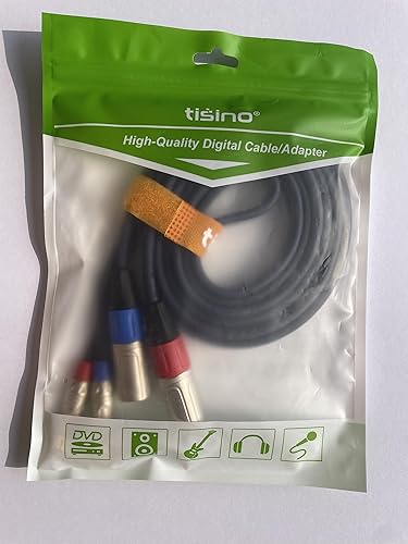 Miniatura 8 de TISINO Cable dual RCA a XLR, 2 RCA a 2 XLR macho HiFi Stereo Audio Conexión Cable de Camino - 6.6 pies