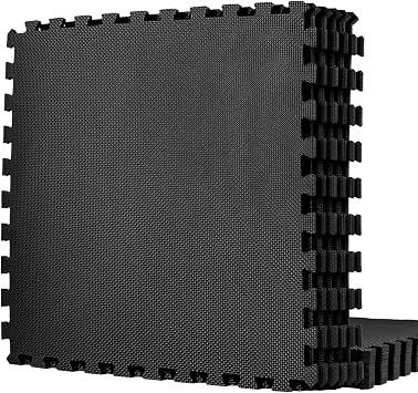 innhom Gym Flooring Gym Mats Exercise Mat for Floor Workout Mat Foam Floor Tiles for Home Gym Equipment Garage, 12 Black