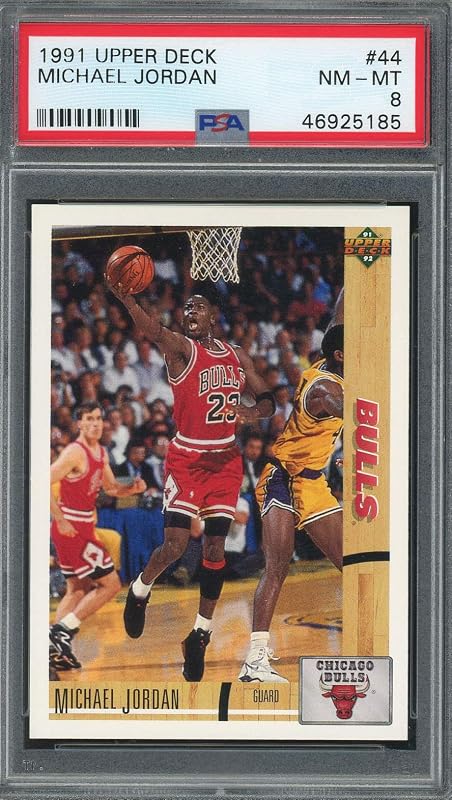 Michael Jordan 1991 Upper Deck Basketball Trading Card #44 Clasificado PSA 8 (Cert #59317907)