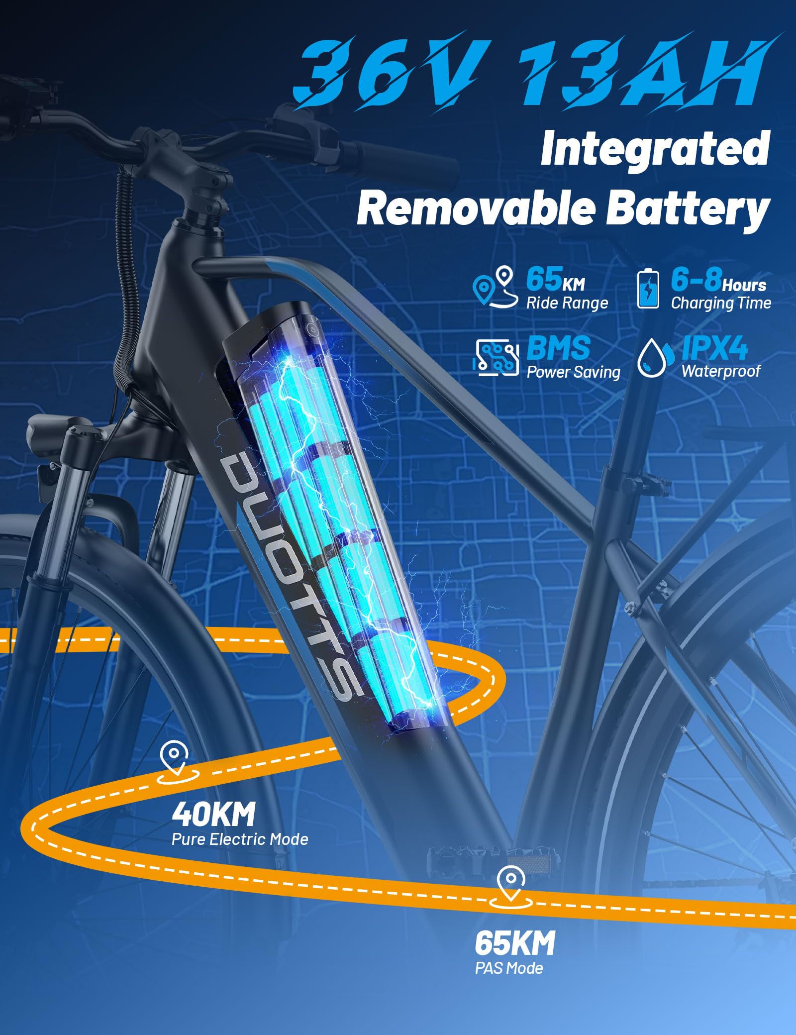 C29 Lite Bicicletta Elettrica Uomo e Donna, 27.5 Pollice Ebike Mountain Bike Integrata 486Wh & Motore 250W, 4 Livelli di Modalità Assistita & Sospensione Anteriore, Bici da Città 7 Velocità