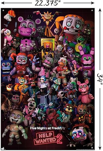 Miniatura 3 de Trends International Five Nights at Freddy's Help Wanted 2 - Póster de pared grupal, 22.37 x 34.00 pulgadas, paquete de póster y alfiler