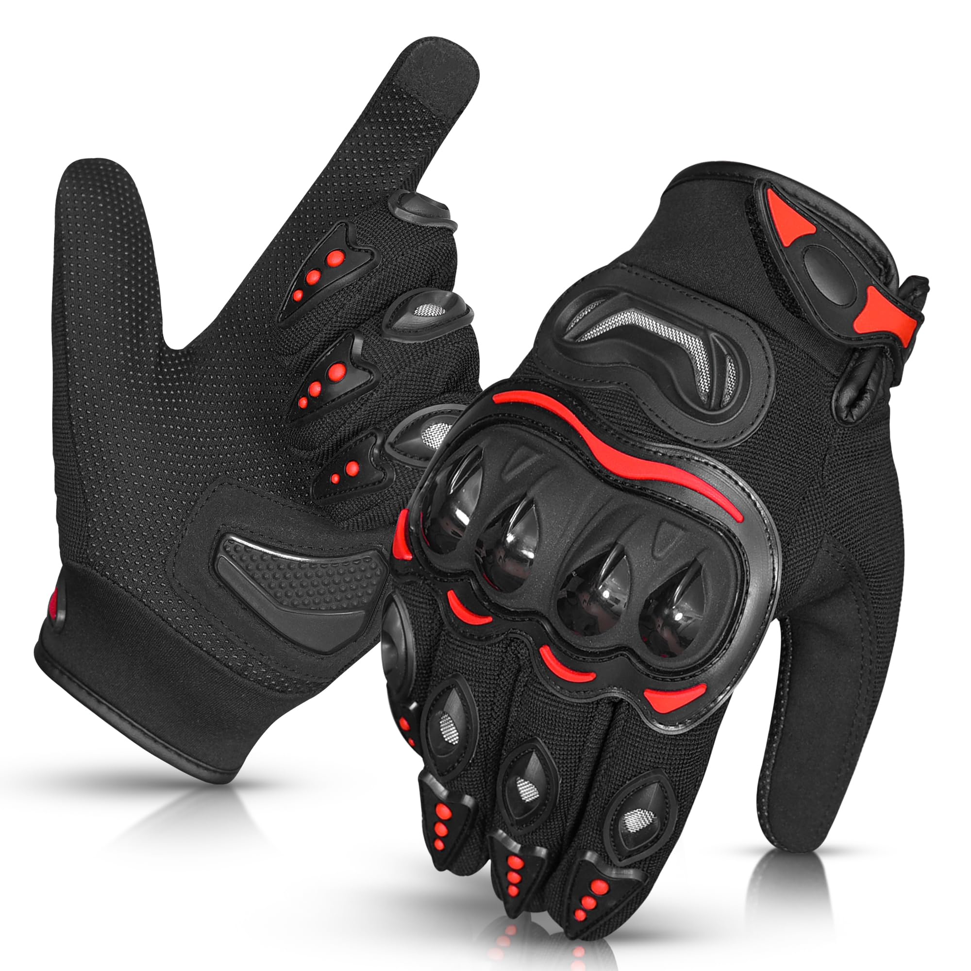 Hand Fellow Motorbike Gloves Leather – Motorcycle Gloves Mens with Knuckle Protection – Motorbike Gloves for Riding, Racing, and Dirt Biking – Durable Motorcycle Gloves