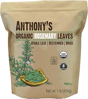 Anthony's Organic Dried Rosemary Leaves, 1lb Whole Leaf - Non-GMO, Gluten-Free, Non-Irradiated Premium Spice