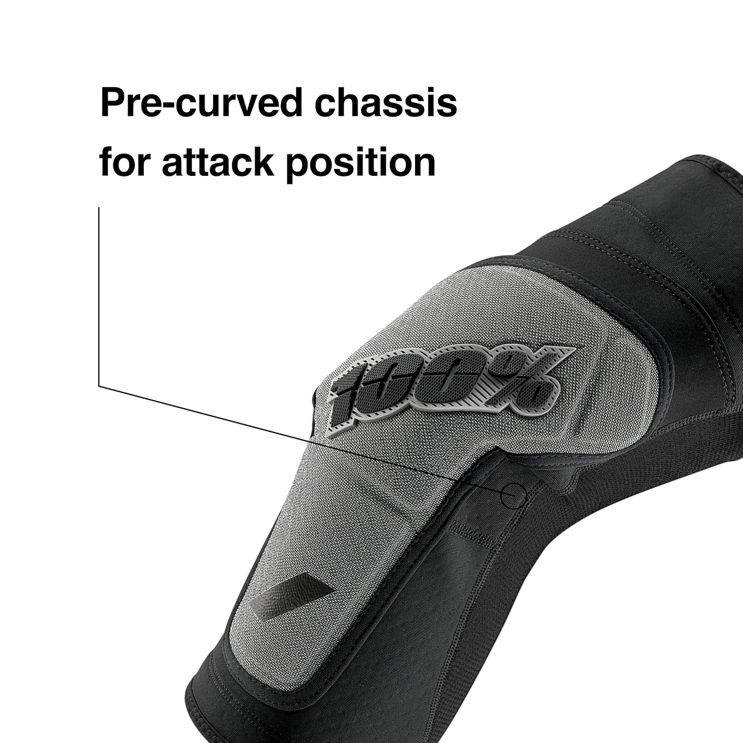 100% Ridecamp Mountain Biking Knee Pad - MTB & BMX Protection - Ultralight Mesh On Sleeve with Built in Padding