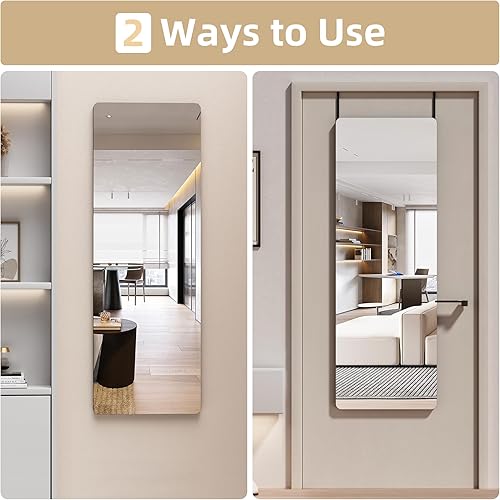 Miniatura 3 de Hasipu - Espejo de cuerpo entero para puerta, 47 x 16 pulgadas, espejo para colgar en la pared o para montaje en pared, para dormitorio, sala