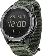 Digital Watch for Men Tactical Military Waterproof Sports Wristwatch Nylon | velcro nylon band,led backlight,50m waterproof,stopwatch,alarm,unisex multifunction lightweight,black,green,for work,gift