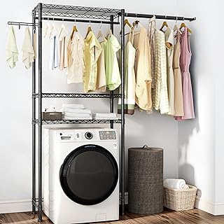 Over Washer and Dryer Shelves,3 Tier Adjustable Wire Shelving Laundry Ro...