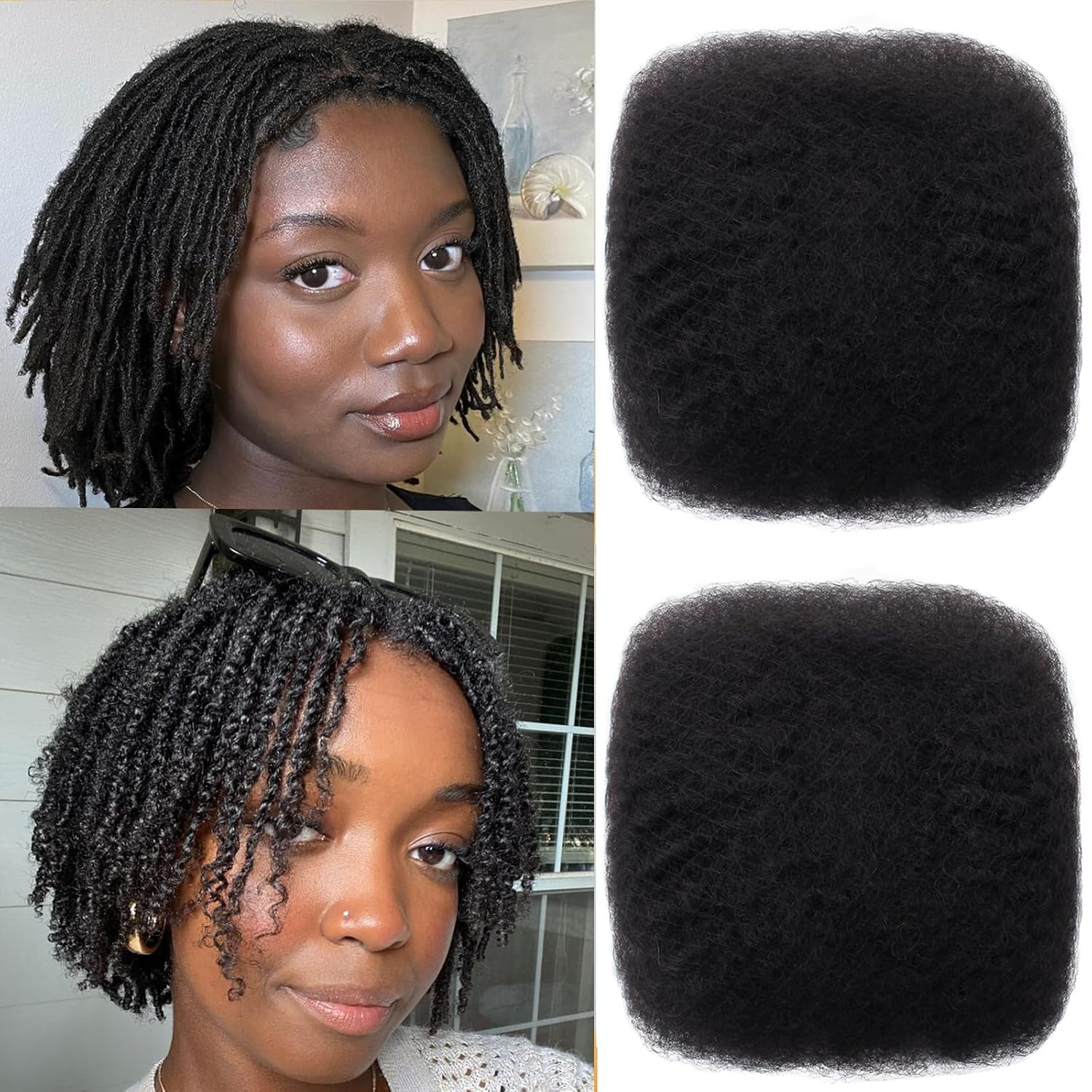 afro kinkys bulk human hair 8 inch 100g nature black afro kinky curly human hair bulk for dreadlock extensions, micro locs, braiding twists, braids and repair locs(8 inch, 1b#) 8 inch(100g) 1b#(nature black)