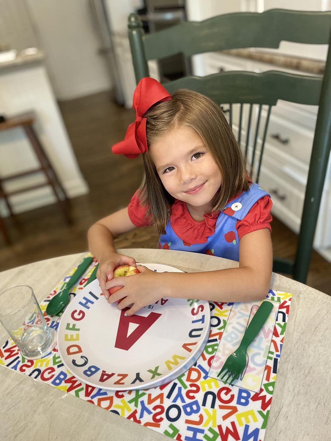 Tiny Expressions - Personalized Alphabet Plate with Customized Name and Colorful ABC Design | BPA Free | Dishwasher Safe