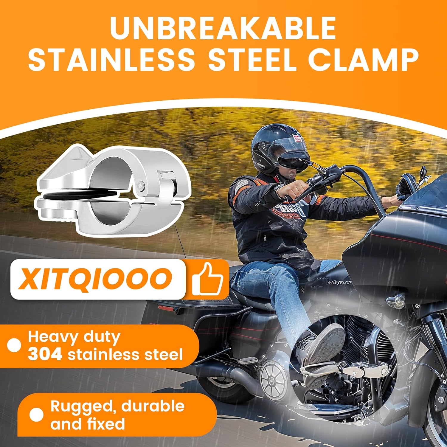 Xitqiooo1.25" Highway Long Angled Pegs Adjustable for Harley Davidson Touring Road King Road/Street Glide Electra Glide Dyna Sportster Softail 1 1/4" Engine Guard Foot Pegs, Chrome