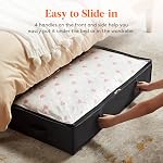 Lifewit 4 Pack 95L Under Bed Storage Bins, Foldable Closet Organizers and Storage Containers,Underbed Storage Bags with Reinforced Handle for Blanket,Clothing,Comforter, Sheets,Wrapping Paper, Black