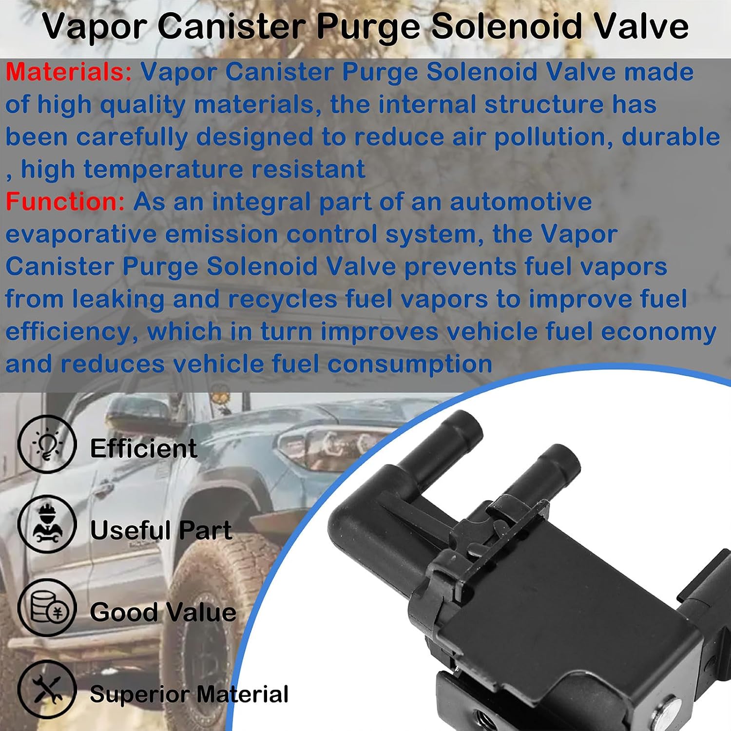 Vapor Canister Purge Solenoid Valve 911-603 Compatible with 1998-2001 Toyota Camry,1998-1999 Celica,1996-200 RAV4,1999-2001 Solara,1995-2000 Tacoma,2000-2002 Tundra