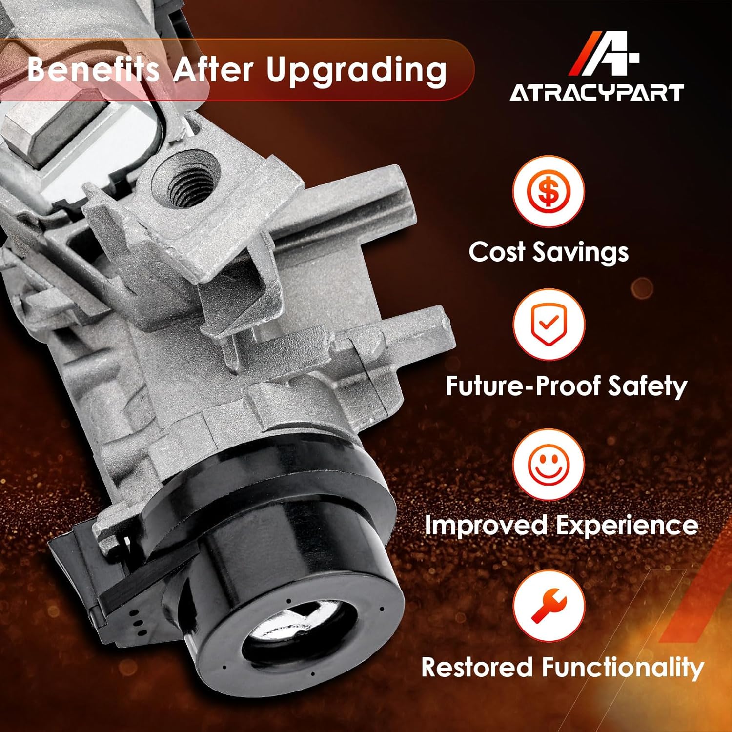 Ignition Switch Lock Cylinder Assembly with Left Door Lock, Compatible with 2011-2018 Volkswagen VW Jetta, w/Remote Key (ID48 Chip 433MHZ Freq), Replaces# 1K0905851B, 5C6837167 - Image 5