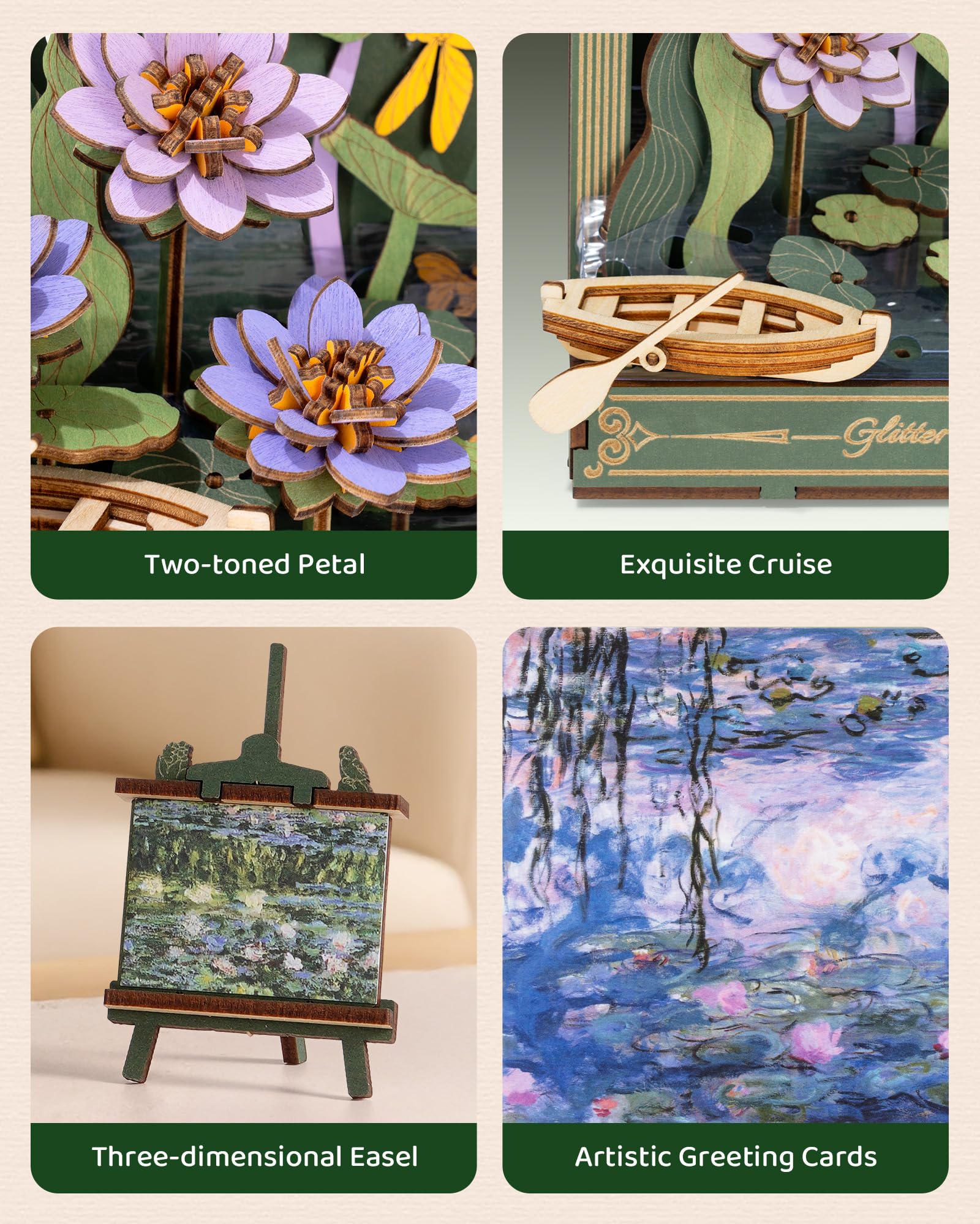 Amazon.com: Wowood 3D Wooden Puzzles for Adults - Monet Water Lily