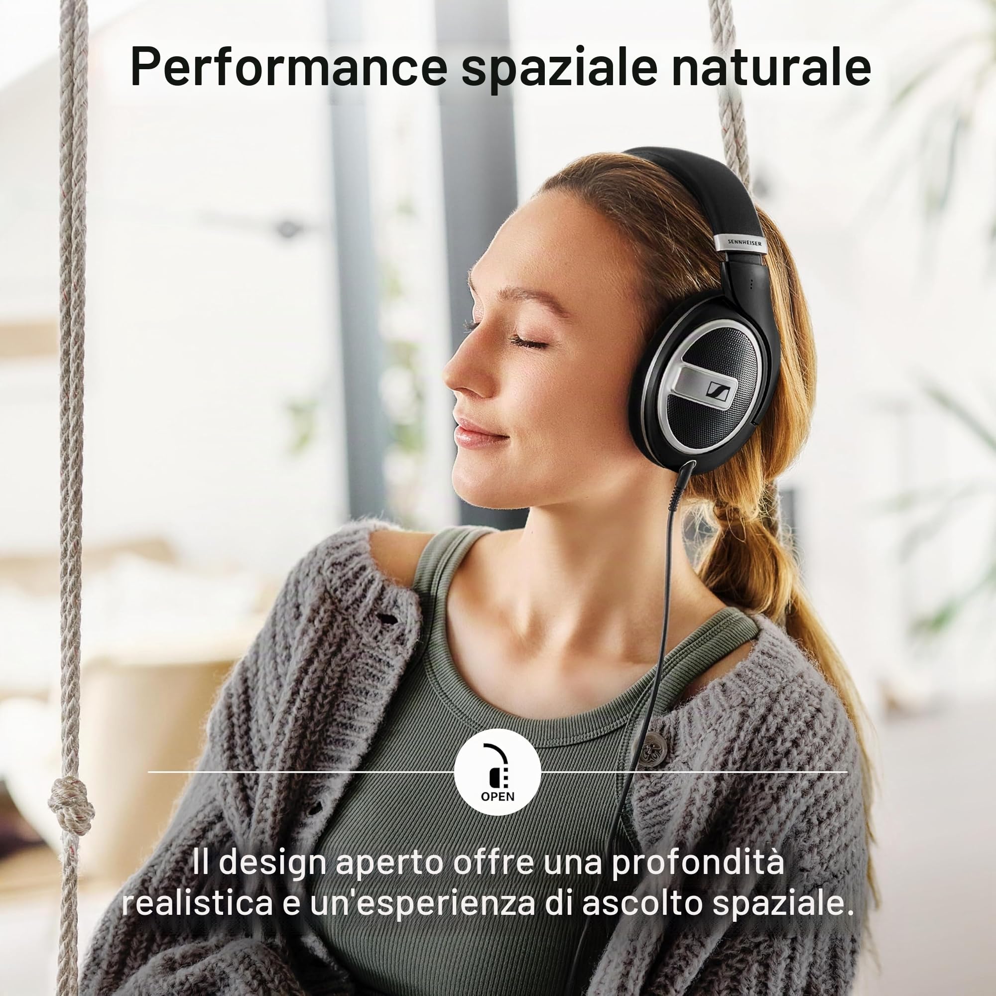 Sennheiser HD 599 Cuffie Aperte sul Retro, Edizione Speciale, Nero