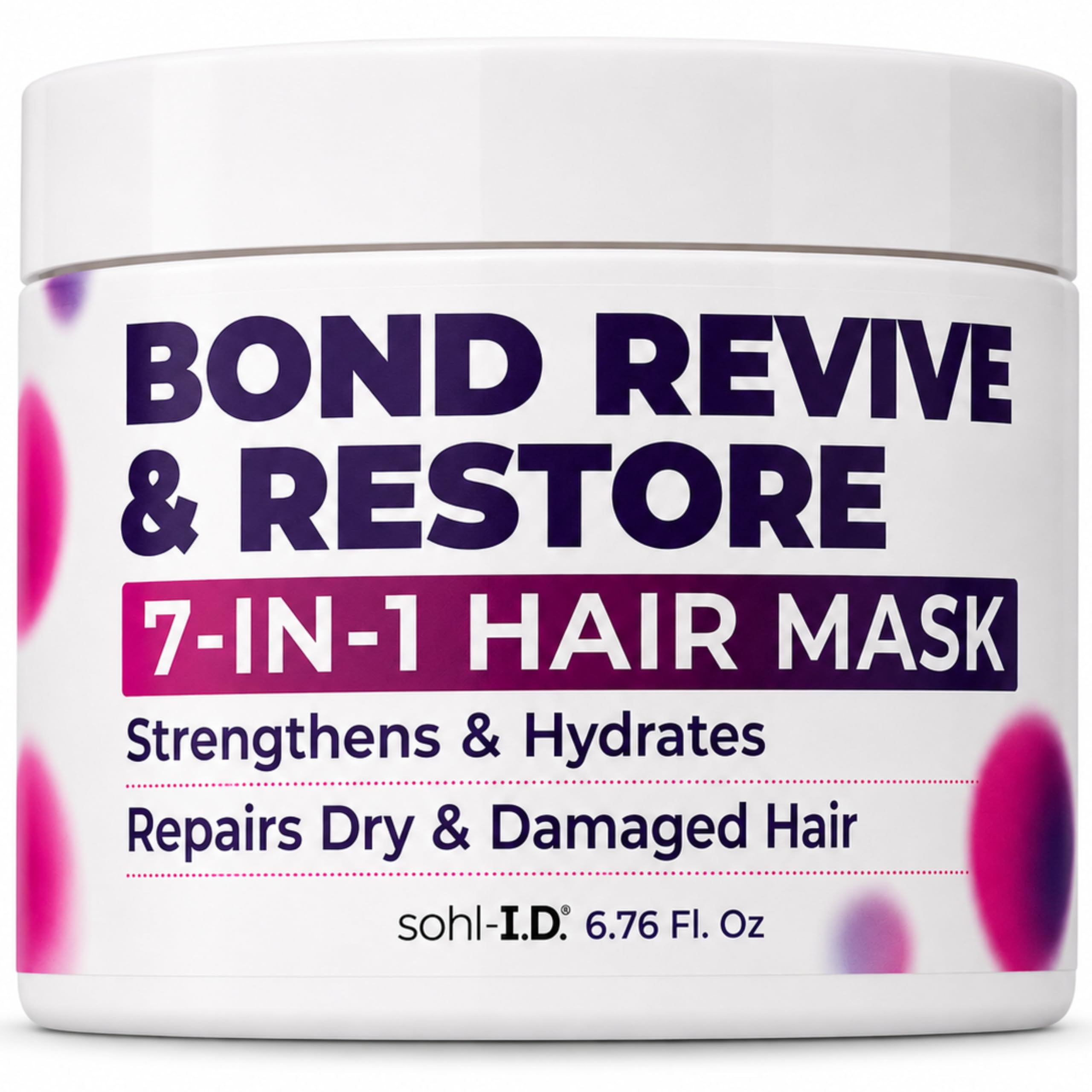 SOHLPLEX Bond Revive & Restore Treatment for Dry Damaged Hair, Deep Conditioning Mask for Frizzy & Damaged Strands. Moisturizes & Strengthens. Vitamins B3, B5, B7, C & E.Vegan & Cruelty-Free-6.76 FlOz