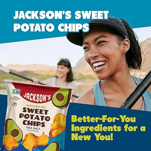 Miniatura 3 de Jackson's Patatas fritas de camote con sal marina hechas con aceite de aguacate premium (1.5 onzas, paquete de 18) - Apto para alérgicos, sin